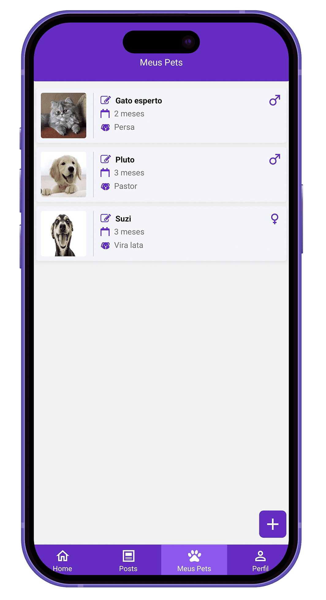 seção pets app